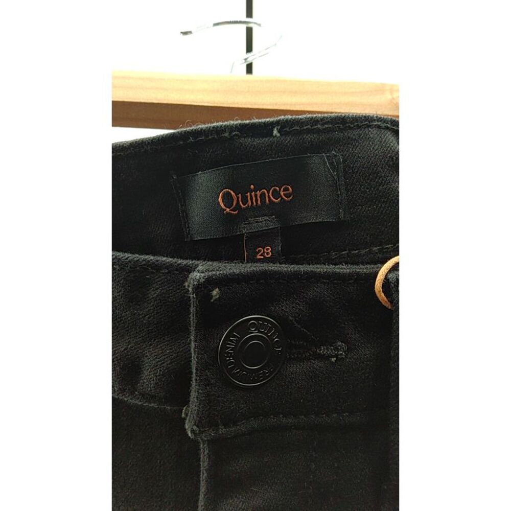 Quince Women Bella Stretch Straight Jeans Black 28 - Picture 3 of 3
